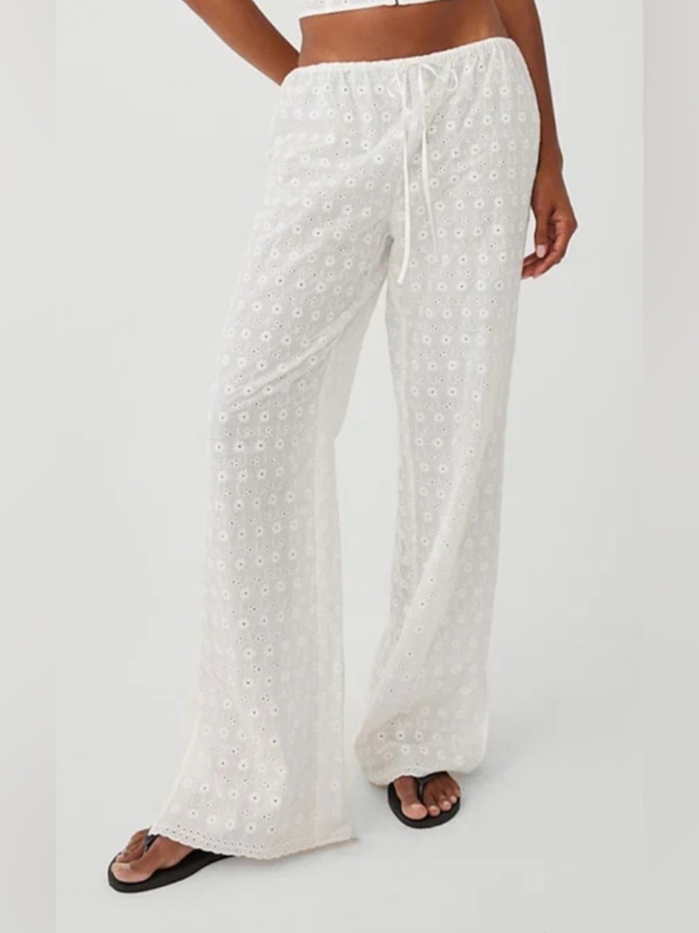 Frankie's Bikinis Daisy Eyelet Low Rise Pant